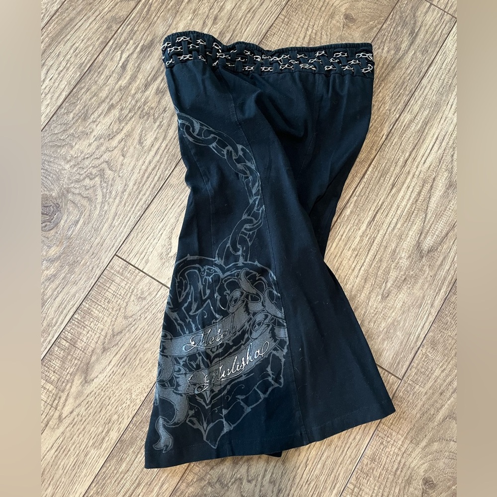 METAL MULISHA BLACK STRAPLESS MINI DRESS